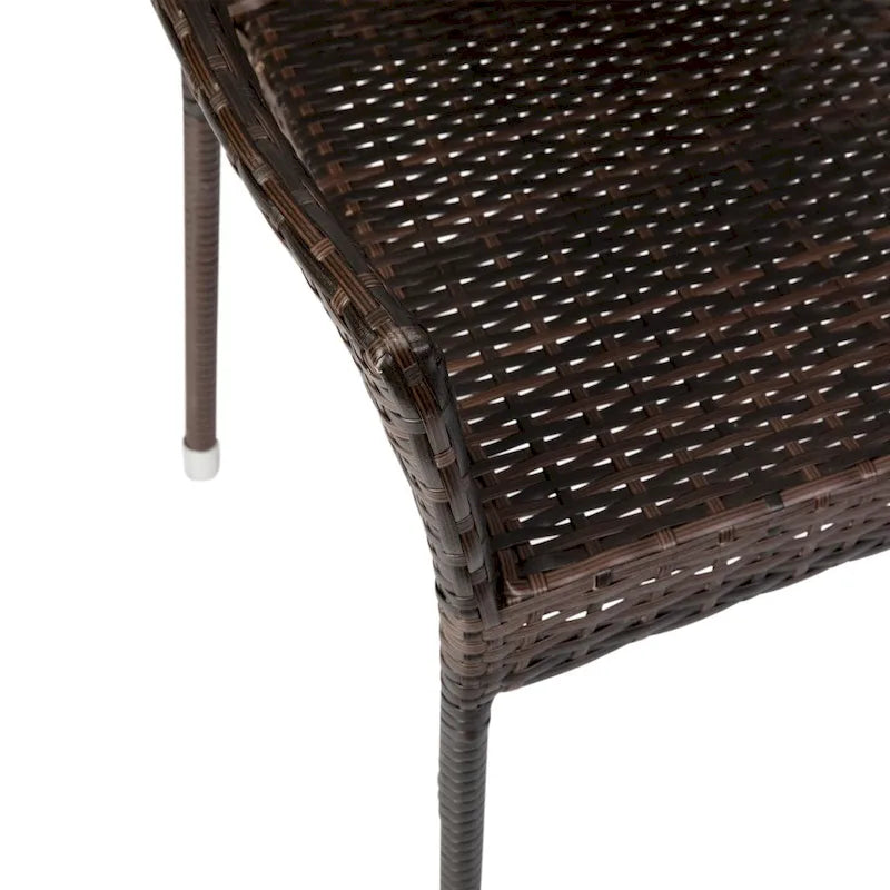 All Weather Commercial Grade PE Rattan Stacking Patio Chairs