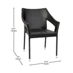 All Weather Commercial Grade PE Rattan Stacking Patio Chairs