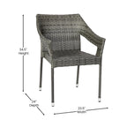 All Weather Commercial Grade PE Rattan Stacking Patio Chairs