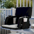 Foldable Reclining Stadium Chair with Backpack Straps-Heated Back and Seat