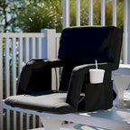 Foldable Reclining Stadium Chair with Backpack Straps-Heated Back and Seat