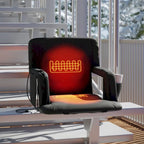 Foldable Reclining Stadium Chair with Backpack Straps-Heated Back and Seat
