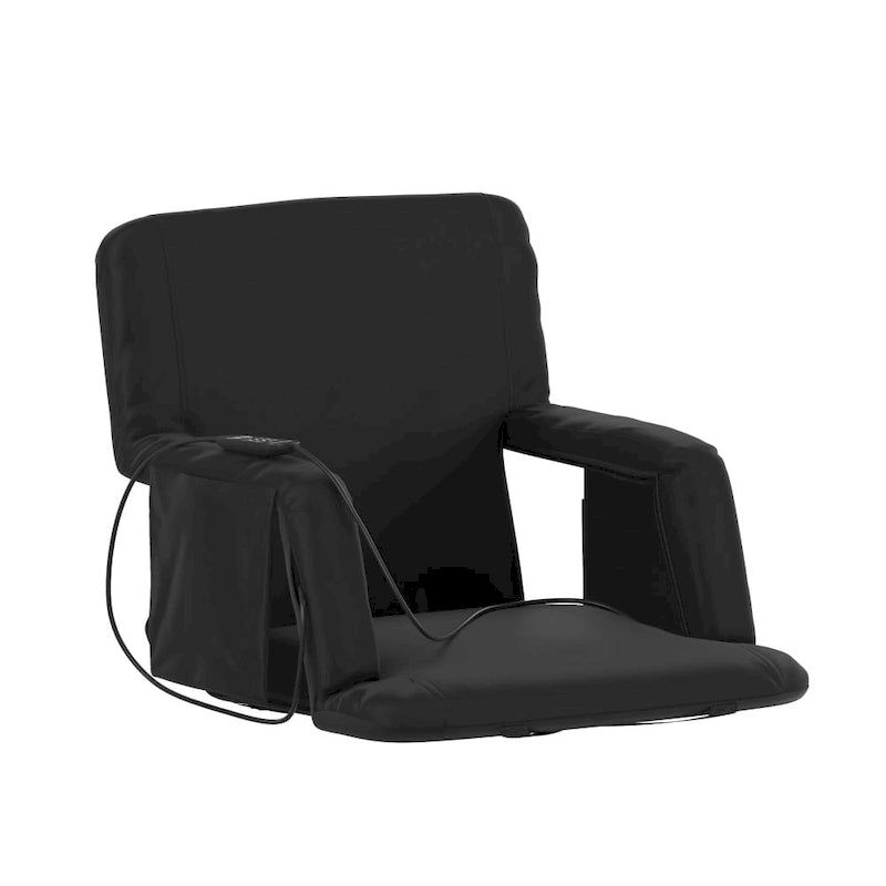 Foldable Reclining Stadium Chair with Backpack Straps-Heated Back and Seat