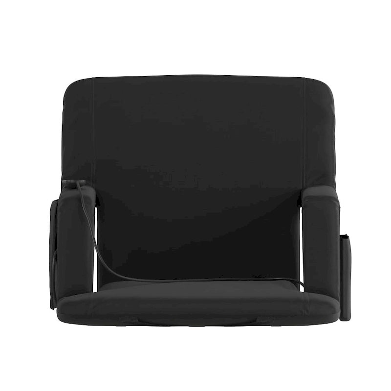 Foldable Reclining Stadium Chair with Backpack Straps-Heated Back and Seat