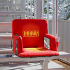 Foldable Reclining Stadium Chair with Backpack Straps-Heated Back and Seat