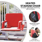Foldable Reclining Stadium Chair with Backpack Straps-Heated Back and Seat