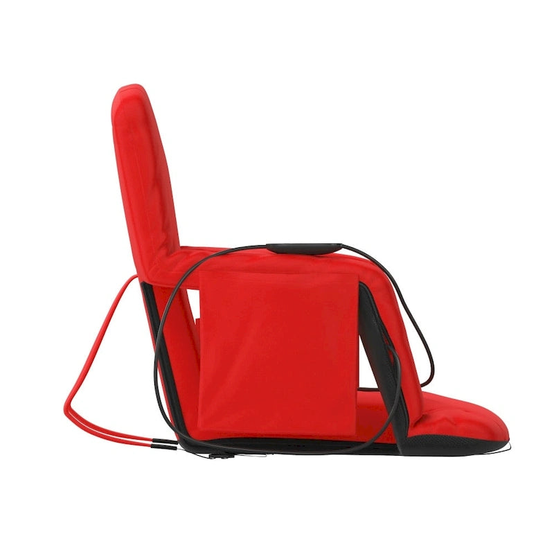 Foldable Reclining Stadium Chair with Backpack Straps-Heated Back and Seat