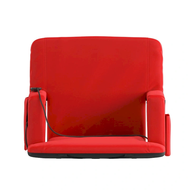 Foldable Reclining Stadium Chair with Backpack Straps-Heated Back and Seat