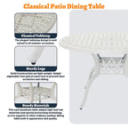 Clihome 47 Cast Aluminum Patio Round Dining Table in Bronze