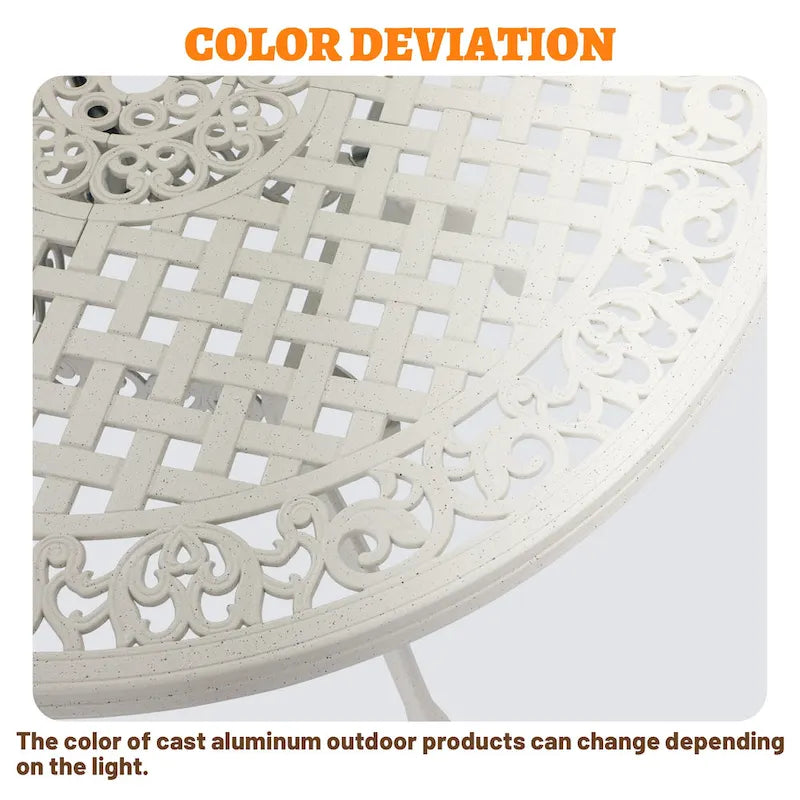 Clihome 47 Cast Aluminum Patio Round Dining Table in Bronze