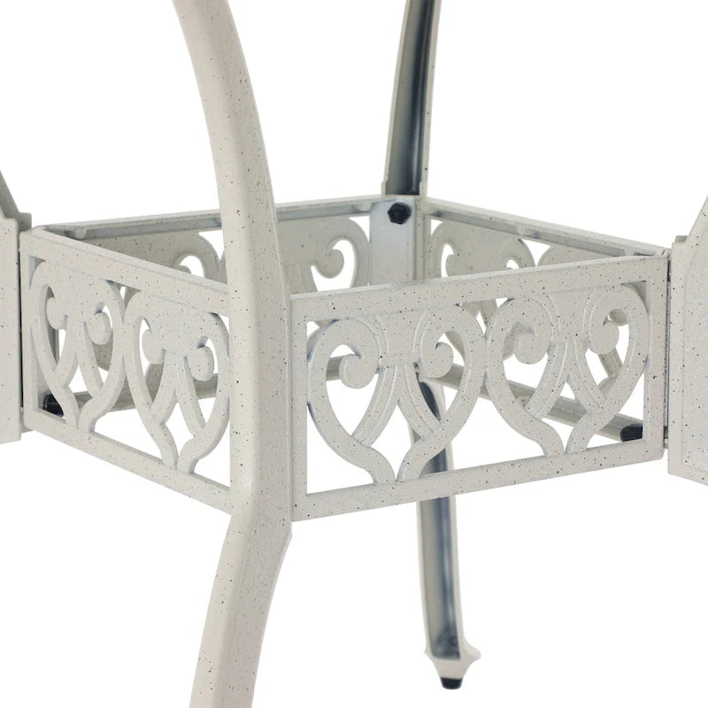 Clihome 47 Cast Aluminum Patio Round Dining Table in Bronze