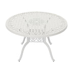 Clihome 47 Cast Aluminum Patio Round Dining Table in Bronze