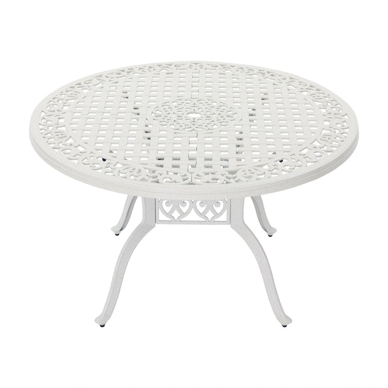 Clihome 47 Cast Aluminum Patio Round Dining Table in Bronze