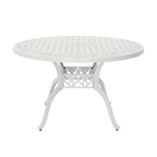 Clihome 47 Cast Aluminum Patio Round Dining Table in Bronze