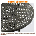 Clihome 47 Cast Aluminum Patio Round Dining Table in Bronze