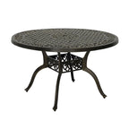 Clihome 47 Cast Aluminum Patio Round Dining Table in Bronze
