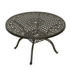 Clihome 47 Cast Aluminum Patio Round Dining Table in Bronze