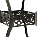 Clihome 47 Cast Aluminum Patio Round Dining Table in Bronze