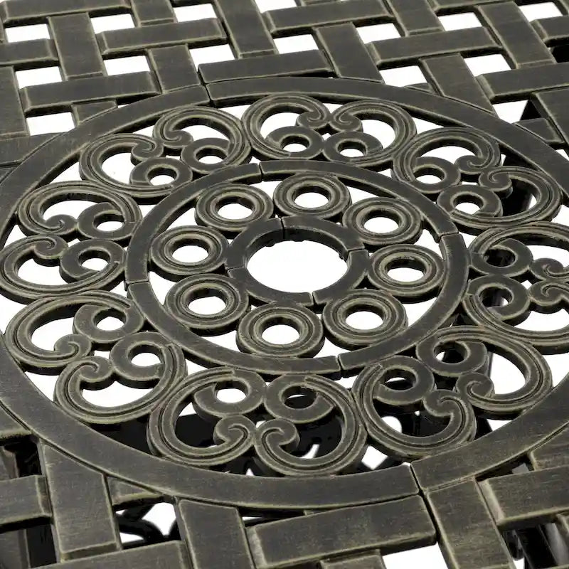Clihome 47 Cast Aluminum Patio Round Dining Table in Bronze