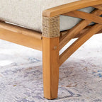 Cambridge Casual Carmel Teak Patio Ottoman with Cushion