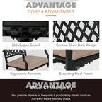 MAISON ARTS 9-Piece Patio Dining Set, 60 Inch Square Metal Table and 8 Swivel Dining Chairs