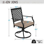 MAISON ARTS 9-Piece Patio Dining Set, 60 Inch Square Metal Table and 8 Swivel Dining Chairs