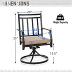 MAISON ARTS 9-Piece Patio Dining Set, 60 Inch Square Metal Table and 8 Swivel Dining Chairs