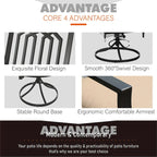 MAISON ARTS 9-Piece Patio Dining Set, 60 Inch Square Metal Table and 8 Swivel Dining Chairs