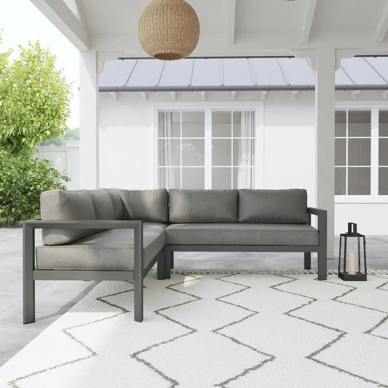 Homestyles Grayton 5-Seat Outdoor Sectional - 87 x 32 x 87