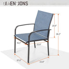 MAISON ARTS 7-Piece Patio Dining Set Wood-look Rectangle Table and 6 Textilene Chairs