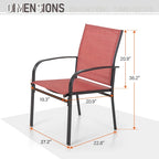 MAISON ARTS 7-Piece Patio Dining Set Wood-look Rectangle Table and 6 Textilene Chairs