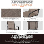 MAISON ARTS 7-Piece Patio Dining Set Wood-look Rectangle Table and 6 Textilene Chairs