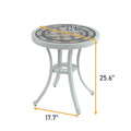 Round Cast Aluminum Patio Table Outdoor Bistro Table