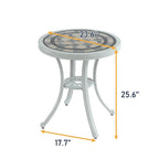 Round Cast Aluminum Patio Table Outdoor Bistro Table