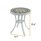 Round Cast Aluminum Patio Table Outdoor Bistro Table