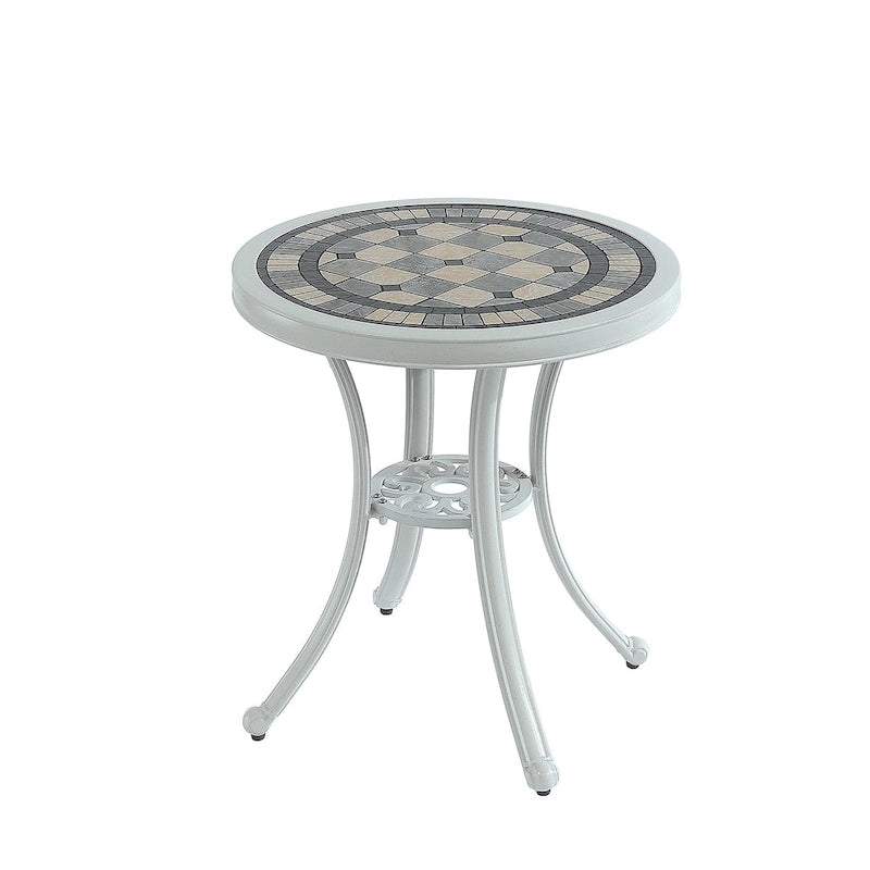 Round Cast Aluminum Patio Table Outdoor Bistro Table