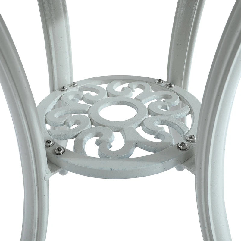 Round Cast Aluminum Patio Table Outdoor Bistro Table