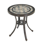 Round Cast Aluminum Patio Table Outdoor Bistro Table