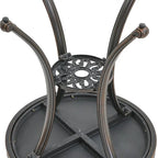 Round Cast Aluminum Patio Table Outdoor Bistro Table