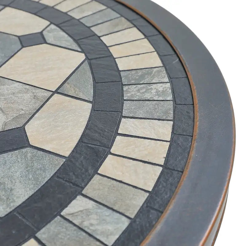 Round Cast Aluminum Patio Table Outdoor Bistro Table