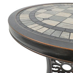 Round Cast Aluminum Patio Table Outdoor Bistro Table
