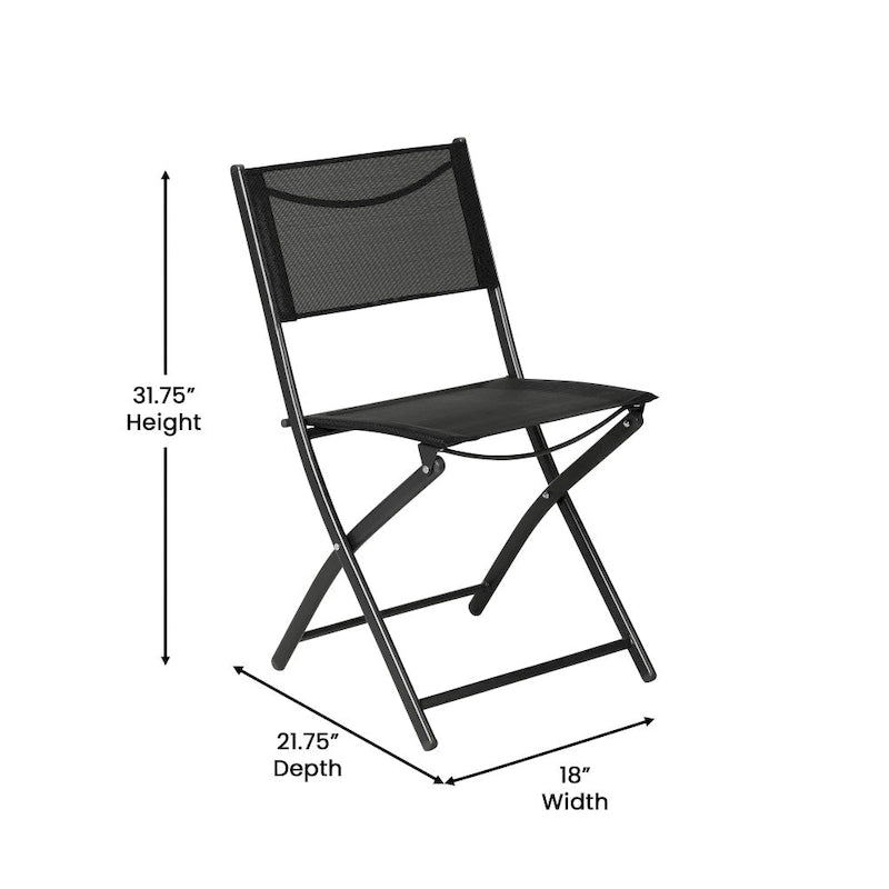 4 Pack Commercial Outdoor Flex Comfort Folding Chair with Metal Frame