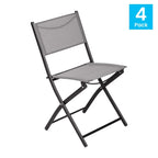 4 Pack Commercial Outdoor Flex Comfort Folding Chair with Metal Frame