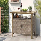 Moasis Outdoor Storage Cabinet Bar Cart with Doors and Shelves