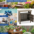 Moasis Outdoor Storage Cabinet Bar Cart with Doors and Shelves