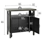 Moasis Outdoor Storage Cabinet Bar Cart with Doors and Shelves