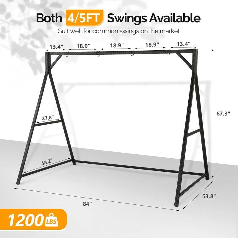 Patio Wicker Porch Swing Stand