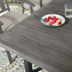 63 Inch Aluminum Outdoor Dining Table with Umbrella Hole