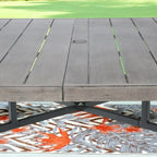 63 Inch Aluminum Outdoor Dining Table with Umbrella Hole