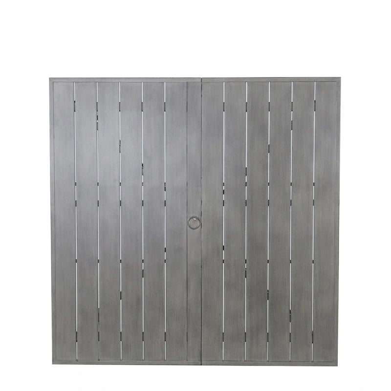 63 Inch Aluminum Outdoor Dining Table with Umbrella Hole